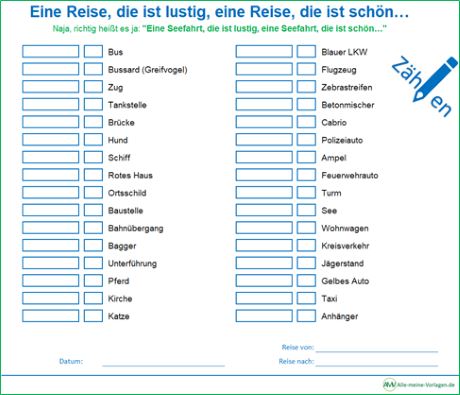 Reisespiel suchen und zählen für Kinder