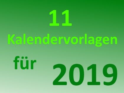 11 kostenlose Kalender-Vorlagen für 2019