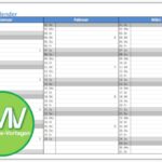 Quartalskalender für Excel