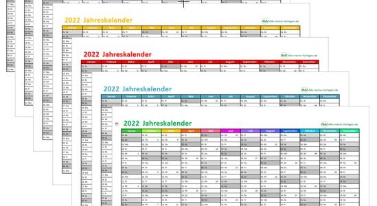 Kalender 2022 – Vorlage zum Download