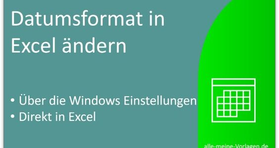 Datumsformat in Excel ändern