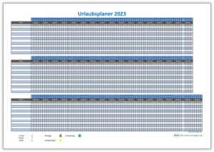 Urlaubsplaner 2023 für Excel - Alle-meine-Vorlagen.de