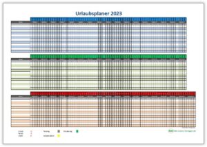 Urlaubsplaner 2023 für Excel - Alle-meine-Vorlagen.de