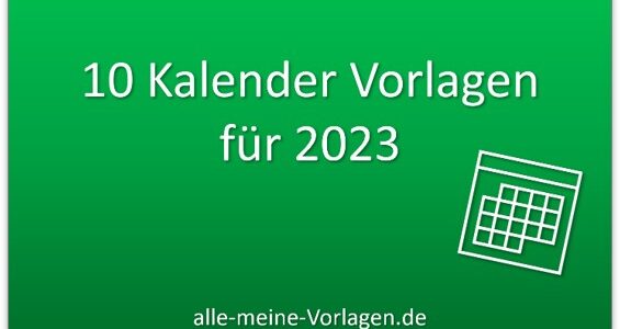 10 kostenlose Kalender Vorlagen für 2023