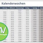 Kalenderwochen 2026 - Vorlage für ein beliebiges Jahr.