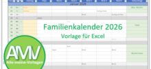 Familienkalender als Excel-Vorlage
