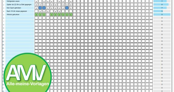 Habit Tracker – Vorlage für Excel