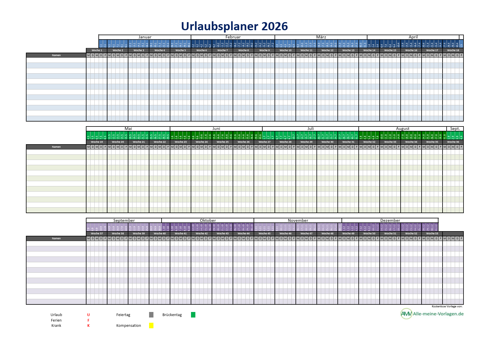 Urlaubsplaner 2026 Kostenlose Vorlage F r Excel Alle meine Vorlagen de Urlaubsplaner 2026 Kostenlose Vorlage F r Excel Alle meine Vorlagen de