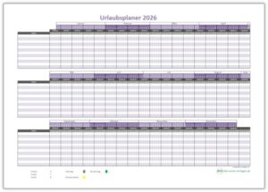 Urlaubsplaner 2026 - kostenlose Vorlage für Excel - Alle-meine-Vorlagen.de