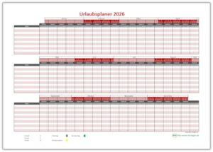  Foto zu Urlaubsplaner 2026 - kostenlose Vorlage für Excel - Alle-meine-Vorlagen.de 