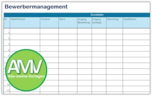 Bewerbermanagement mit Excel Vorlage