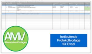fortlaufende Protokollvorlage für Excel