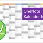 OneNote Kalender 2026 Vorlage