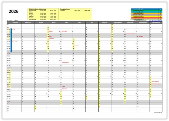 AMV-Jahreskalender 2026 Deutschland