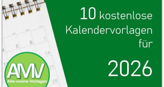10 kostenlose Kalender-Vorlagen für 2026