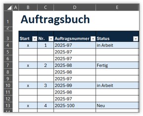 Auftragsbuch für Excel
