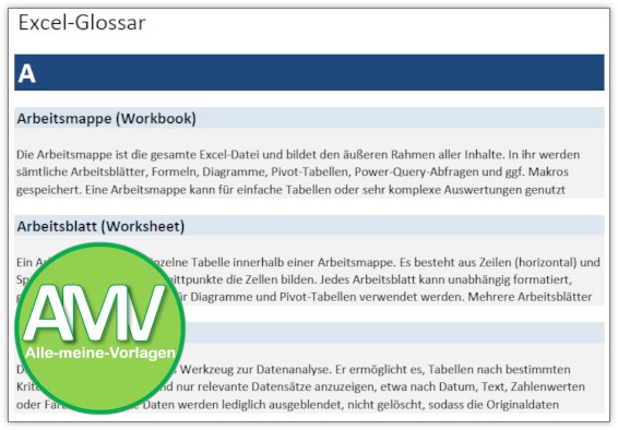 Excel-Glossar für Anfänger