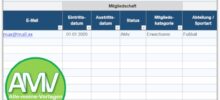 Mitgliederverwaltung Vorlage für Excel