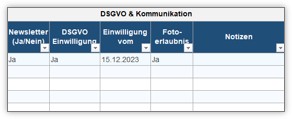 Mitgliederverwaltung für Excel
