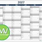 Einfacher Kalender 2027
