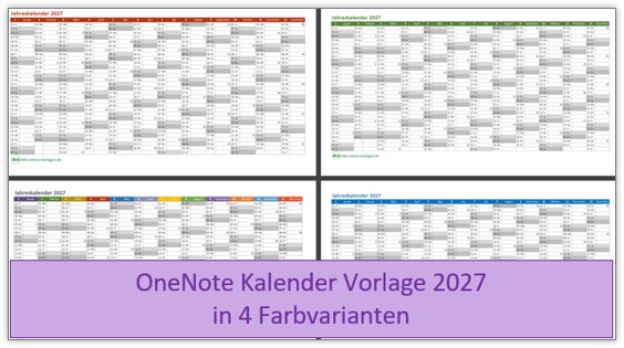 OneNote Kalender 2027