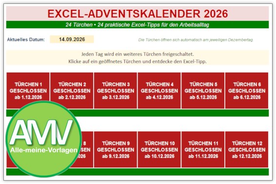 Adventskalender-Excel