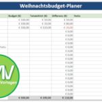 Weihnachtsbudgetplaner Excel